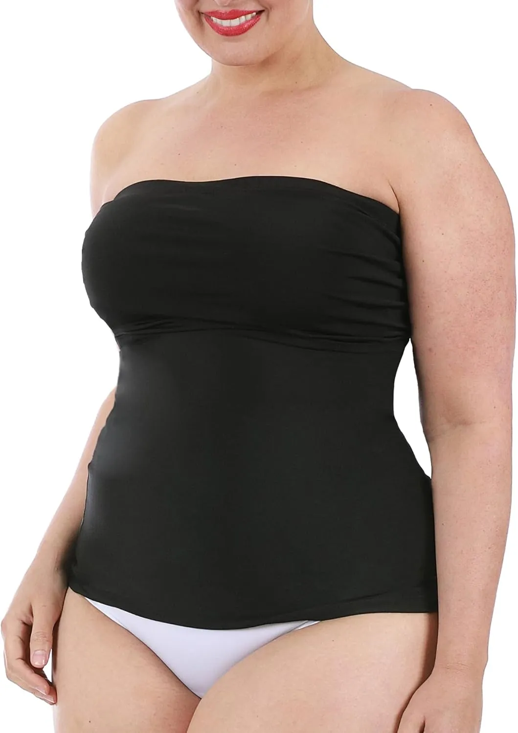 -Made in USA- Strapless Camisole Compression Top Body Shaper Bandeau Shapewear with Slimming Tummy Control