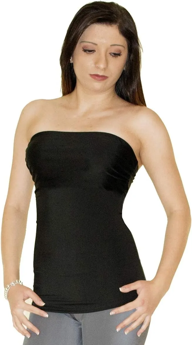 -Made in USA- Strapless Camisole Compression Top Body Shaper Bandeau Shapewear with Slimming Tummy Control