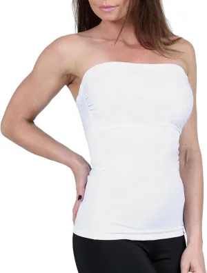 -Made in USA- Strapless Camisole Compression Top Body Shaper Bandeau Shapewear with Slimming Tummy Control