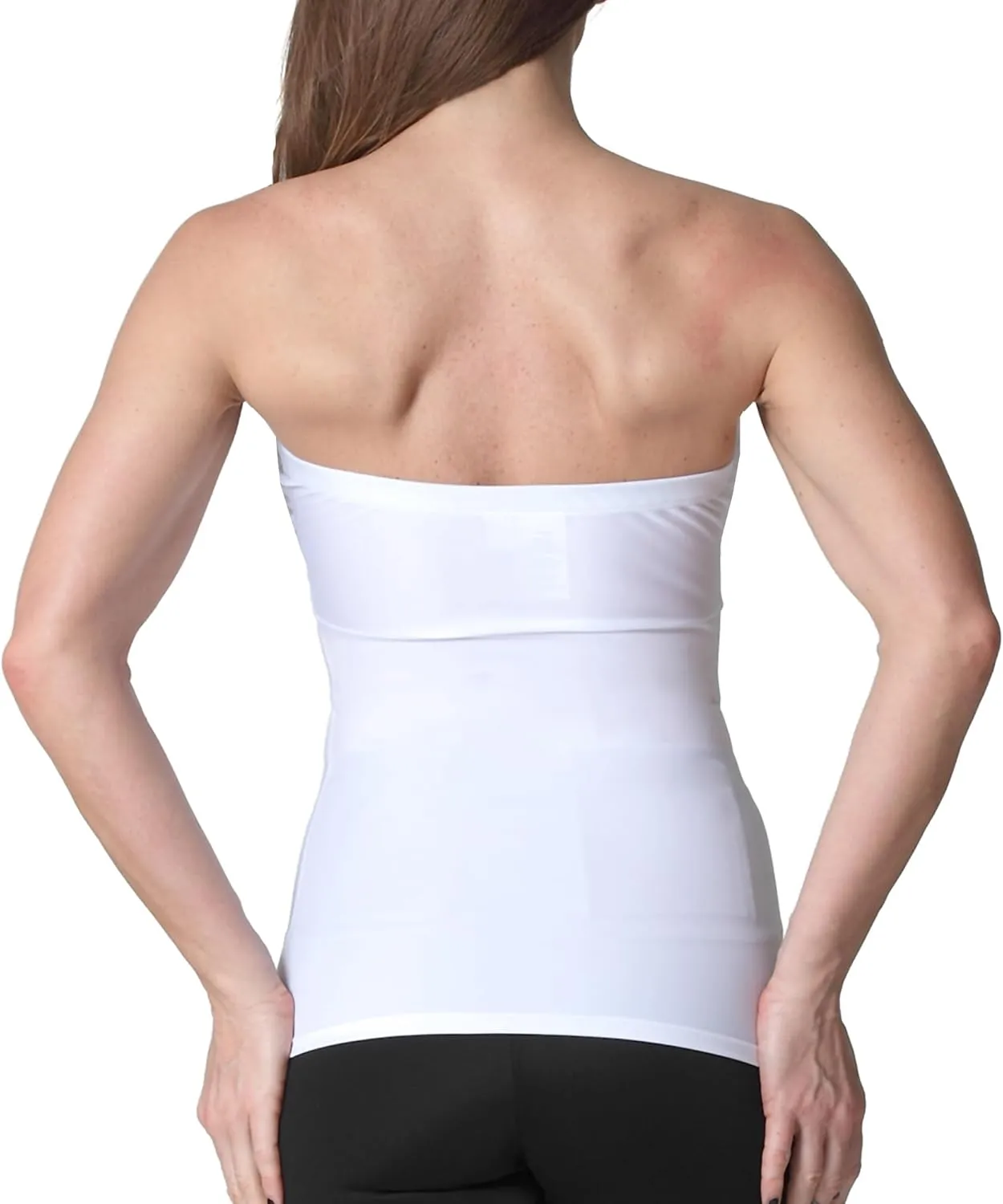 -Made in USA- Strapless Camisole Compression Top Body Shaper Bandeau Shapewear with Slimming Tummy Control