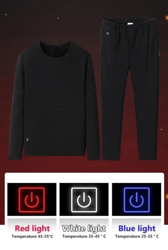 28 Areas Heating Underwears Set USB Electric Heated Ski Heating Body Suit