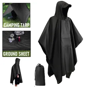 3 in 1 Waterproof Rain Poncho for Outdoor Activities