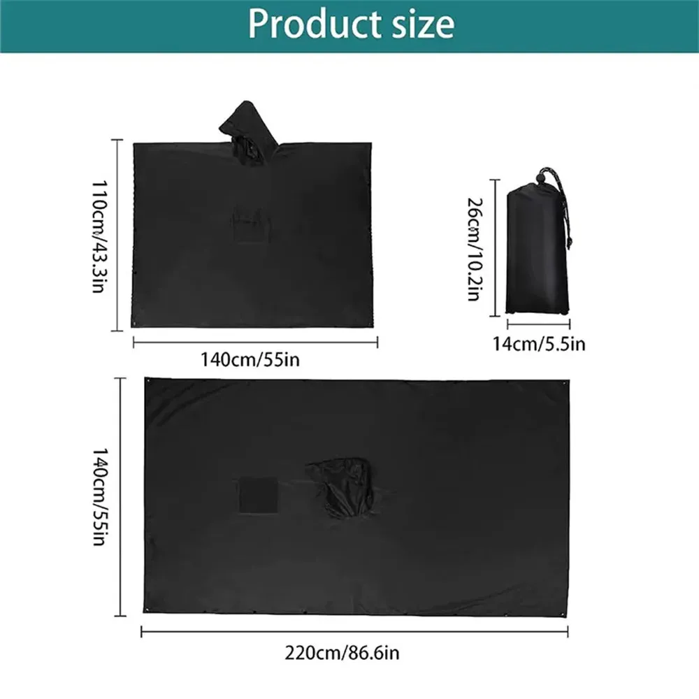 3 in 1 Waterproof Rain Poncho for Outdoor Activities