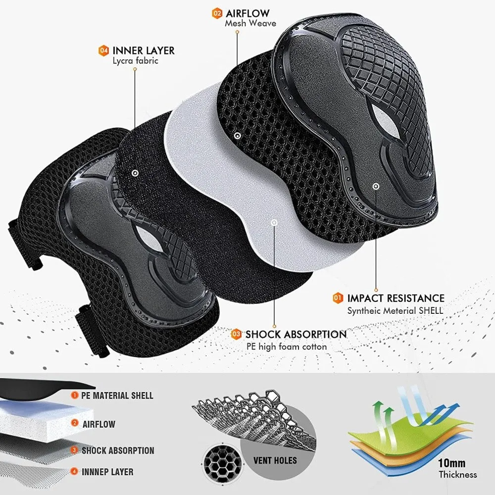 6 in 1 Kids/youth Protective Gear Set Knee Elbow Pads Wrist Guard Protector