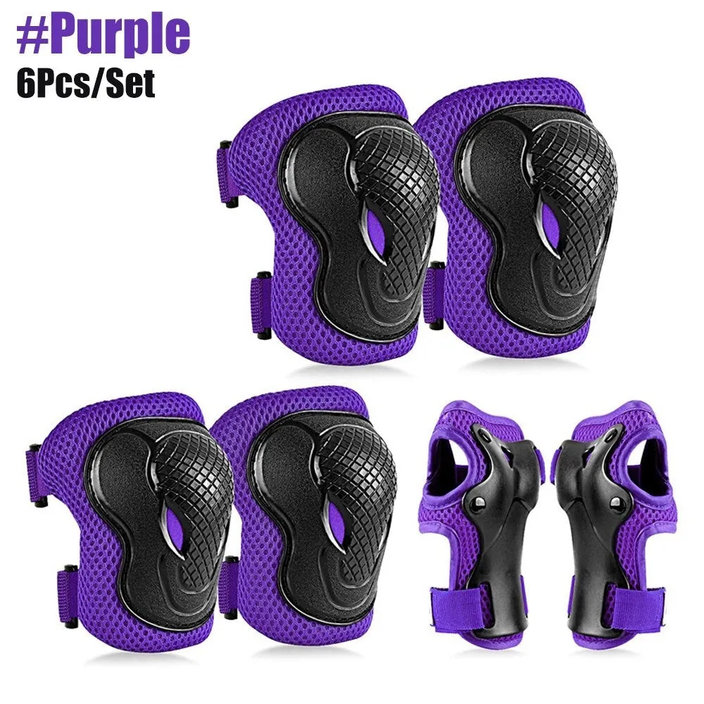 6 in 1 Kids/youth Protective Gear Set Knee Elbow Pads Wrist Guard Protector