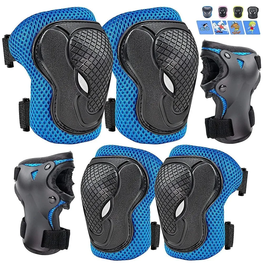 6 in 1 Kids/youth Protective Gear Set Knee Elbow Pads Wrist Guard Protector
