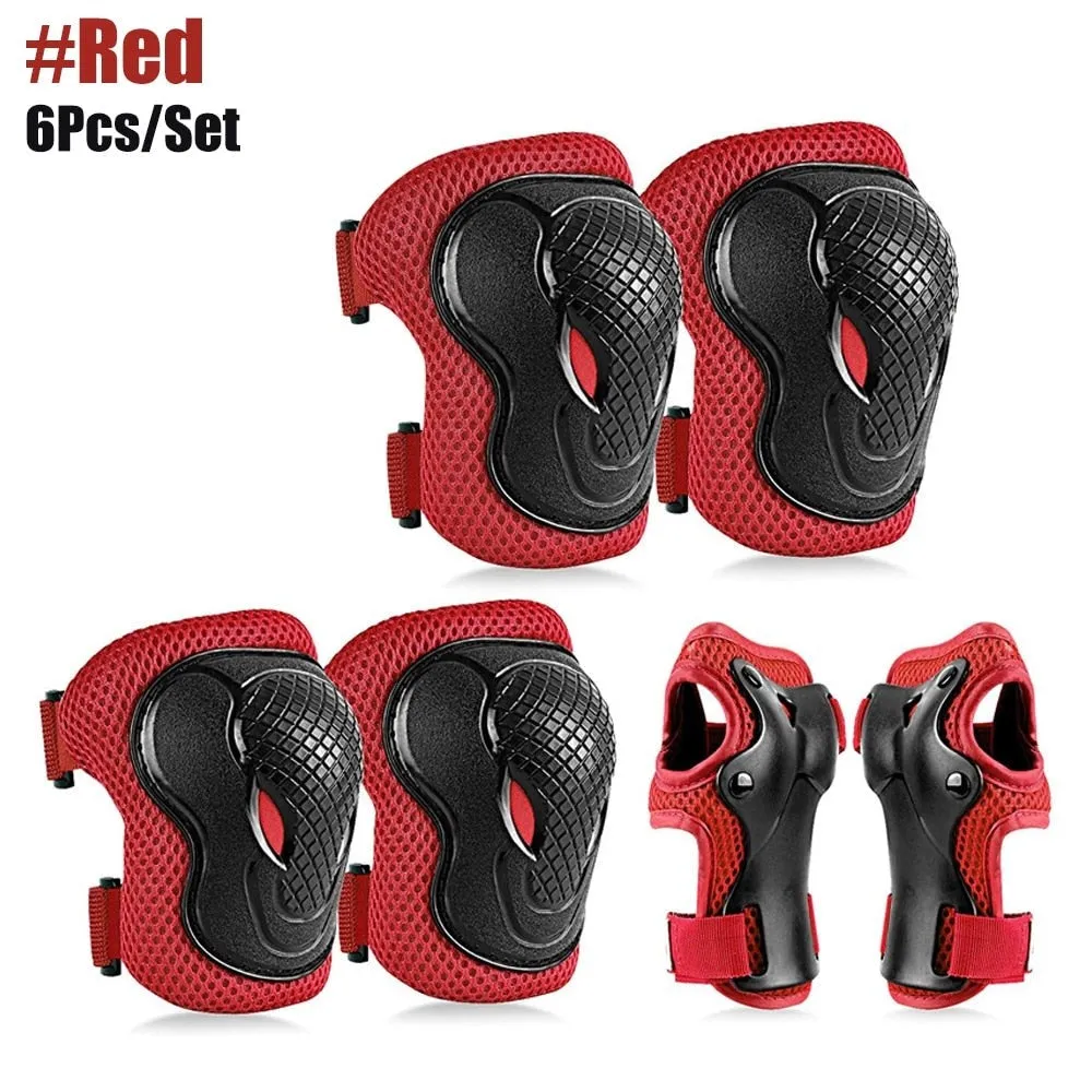 6 in 1 Kids/youth Protective Gear Set Knee Elbow Pads Wrist Guard Protector