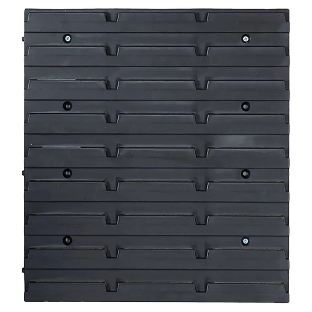 80 Piece Storage Bin Kit with Wall Panels Red and Black