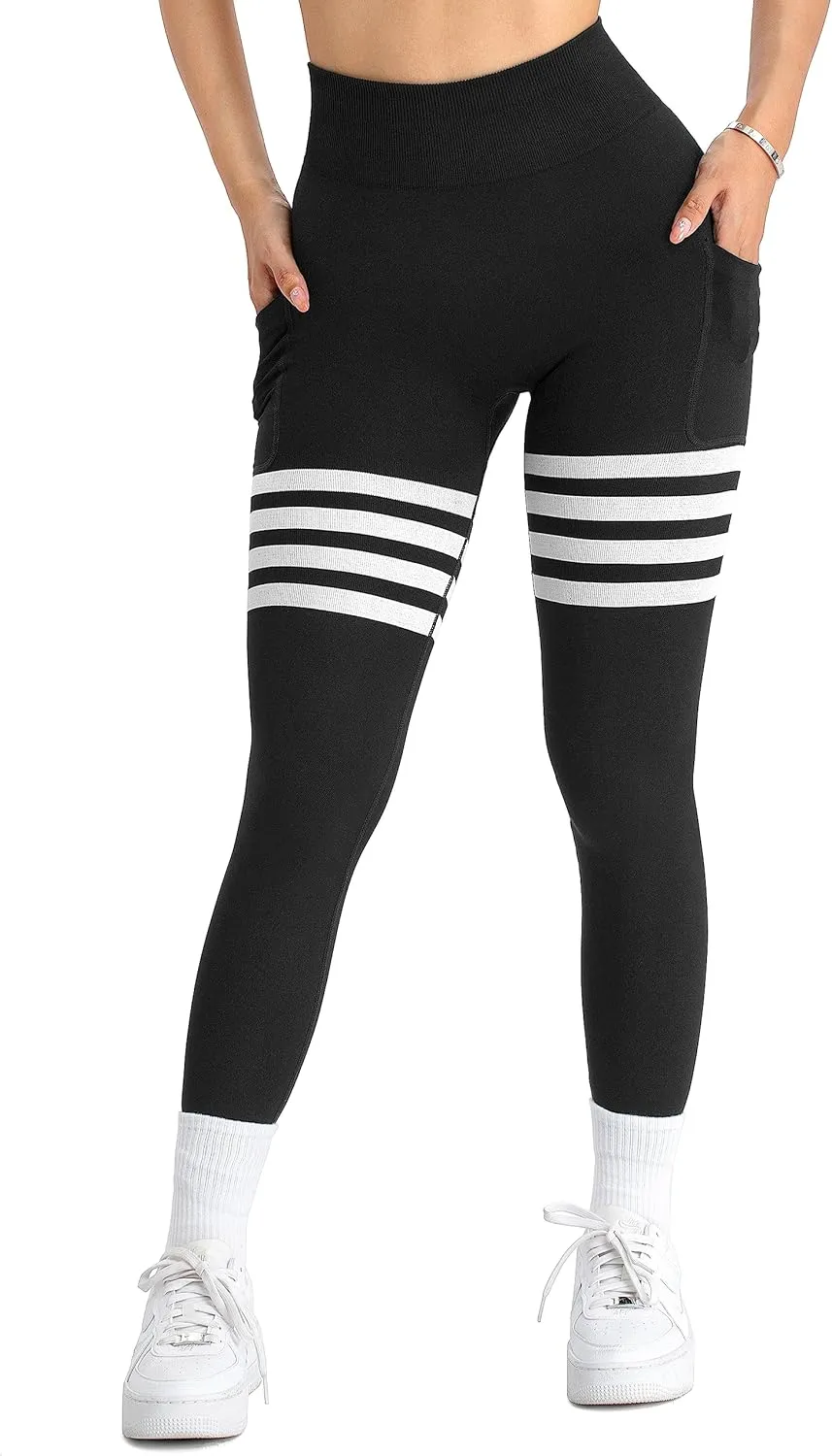 A AGROSTE Seamless Workout Leggings for Women Scrunch Butt Lifting Leggings Booty High Waisted Yoga Pants