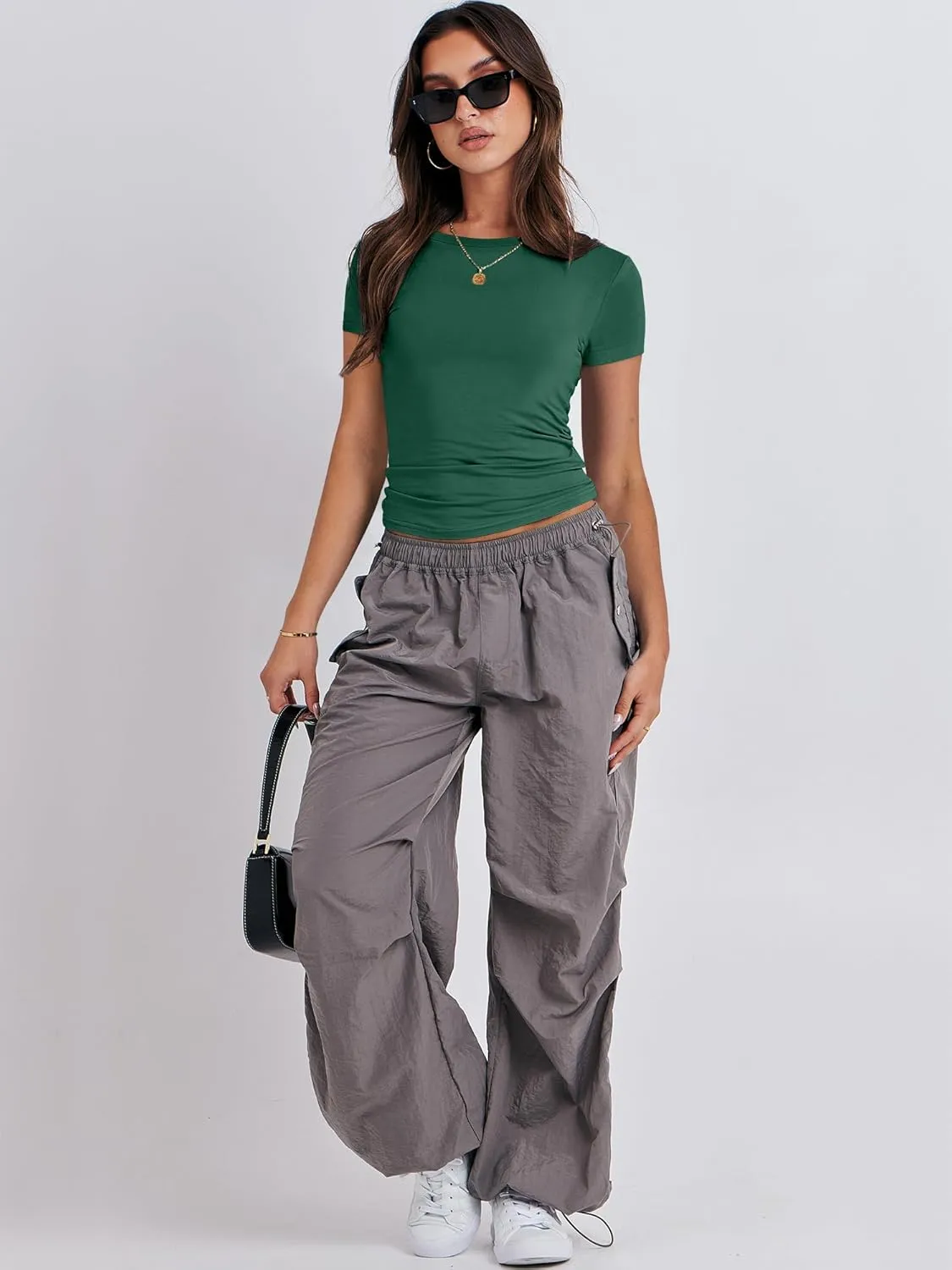 ANRABESS Womens 3 Pack Short Sleeve Shirts 2025 Crop Tops Tight Fitted Basic Tees Workout T Shirts Y2k Clothes Summer Outfit