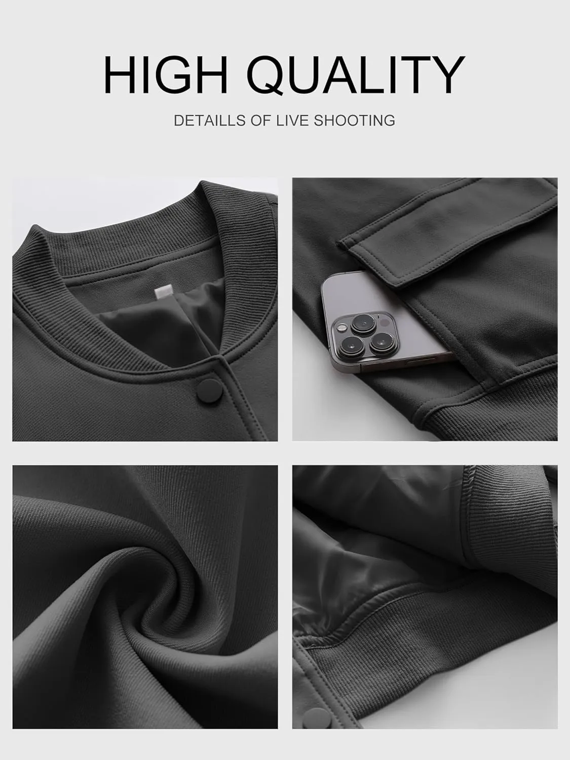 ANRABESS Womens Bomber Jacket Button Cropped Casual Varsity Jackets Shackets Fall Trendy Fashion Travel Outfits with Pockets