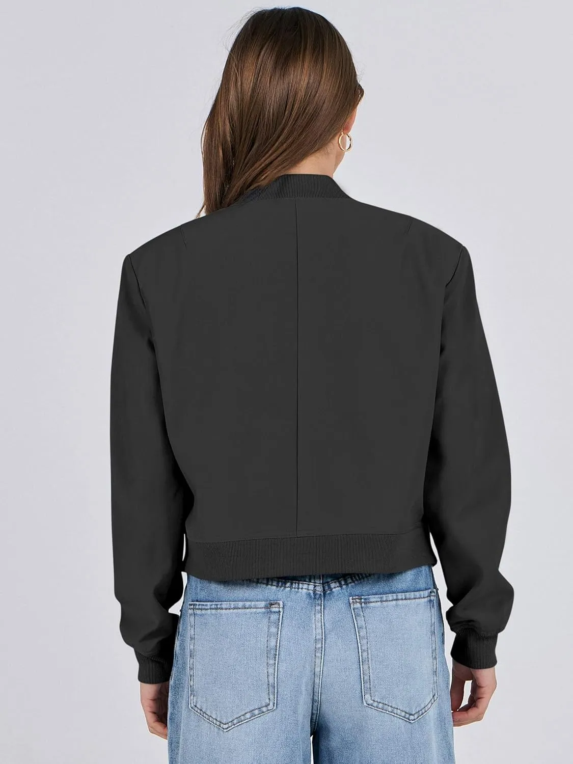 ANRABESS Womens Bomber Jacket Button Cropped Casual Varsity Jackets Shackets Fall Trendy Fashion Travel Outfits with Pockets