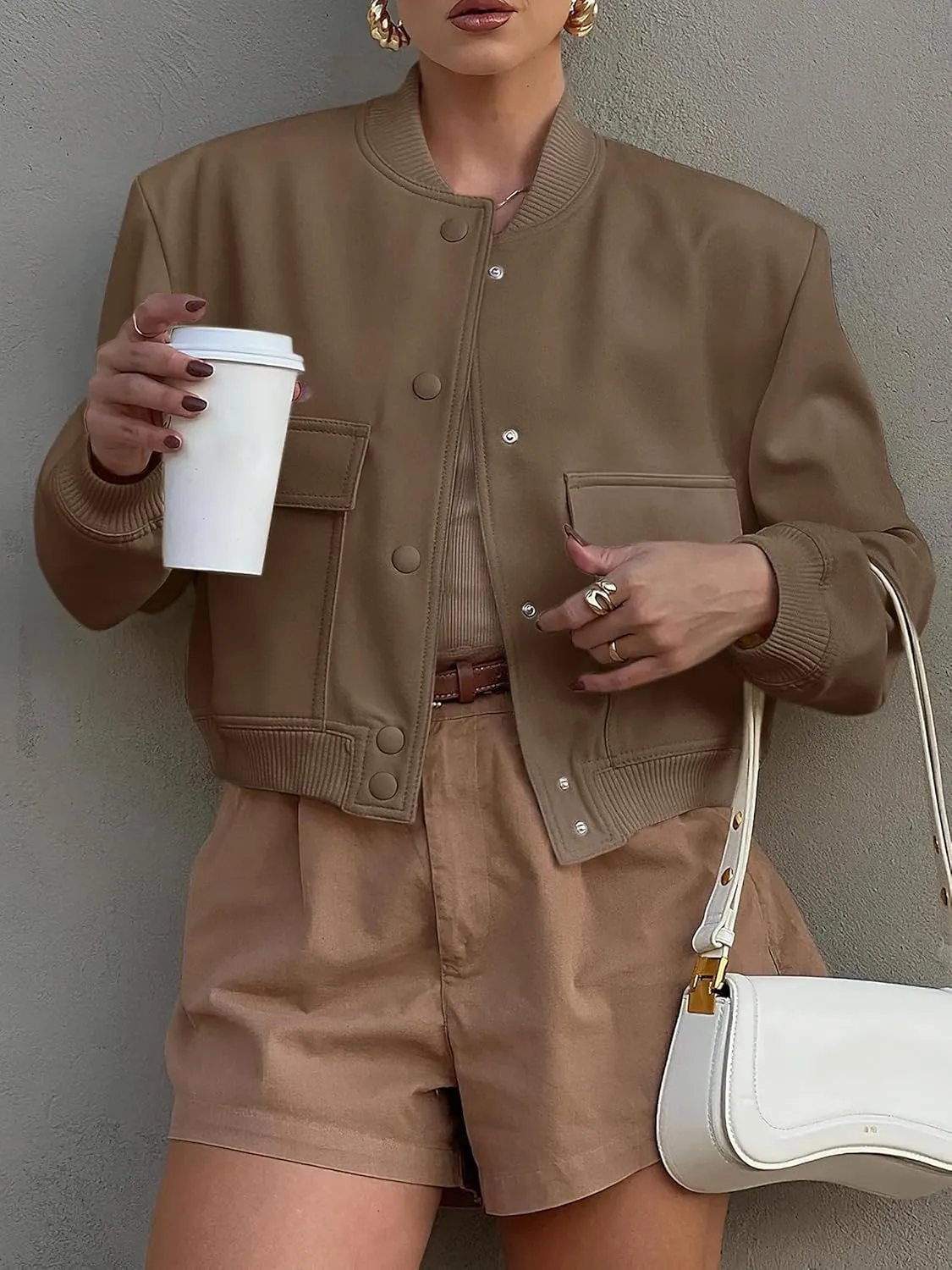 ANRABESS Womens Bomber Jacket Button Cropped Casual Varsity Jackets Shackets Fall Trendy Fashion Travel Outfits with Pockets