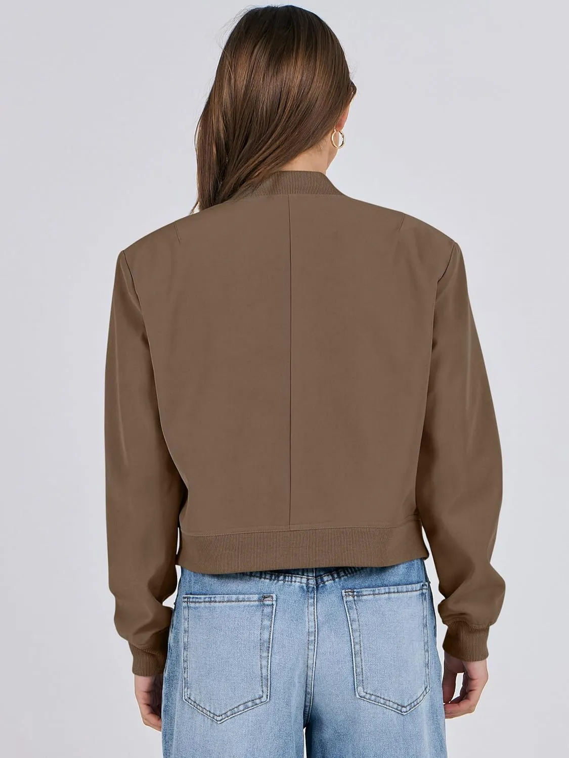ANRABESS Womens Bomber Jacket Button Cropped Casual Varsity Jackets Shackets Fall Trendy Fashion Travel Outfits with Pockets