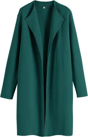 ANRABESS Women's Cardigans Sweater 2024 Casual Lapel Open Front Knit Warm Wool Coatigan Jacket Long Blazer Coat
