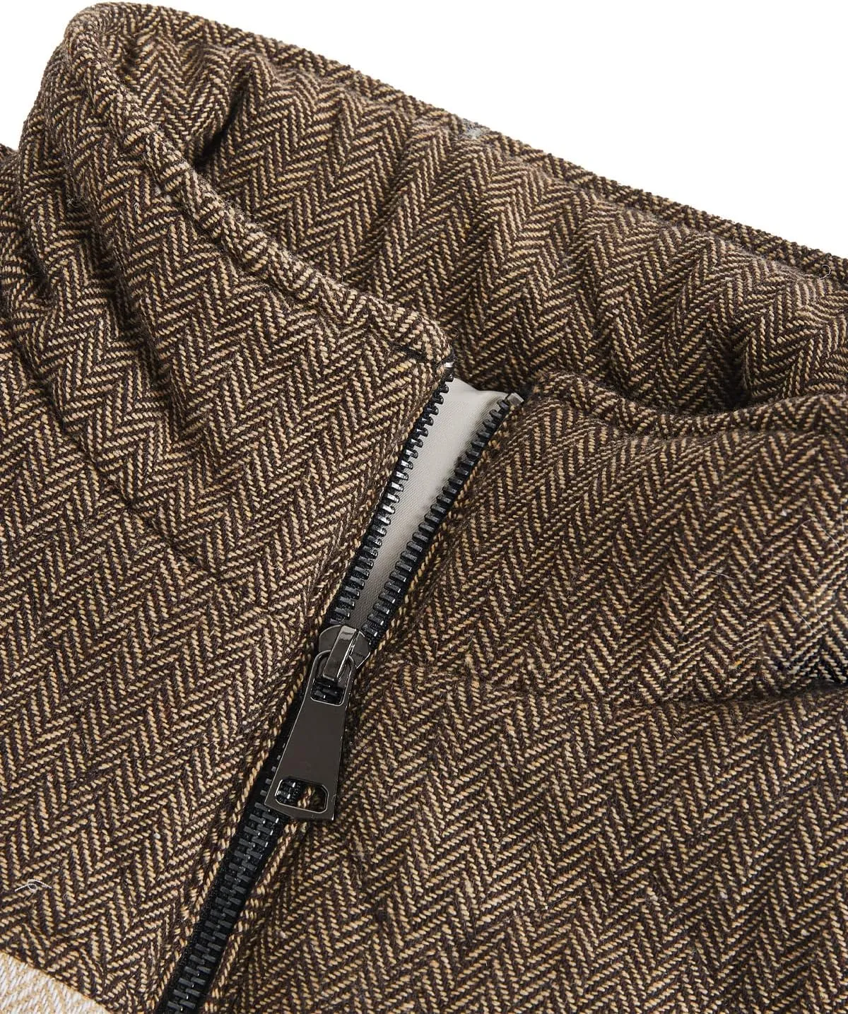 Aoysky Men's Quilted Fleece Vest Stand Collar Full Zip Outdoor Warm Waistcoat Sleeveless Casual Outwear Vest Jacket
