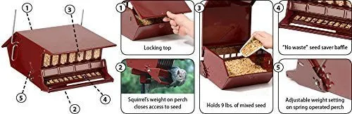Audubon Bird's Choice bird Feeder Squirrel Proof Red Woodlink Delight 7512