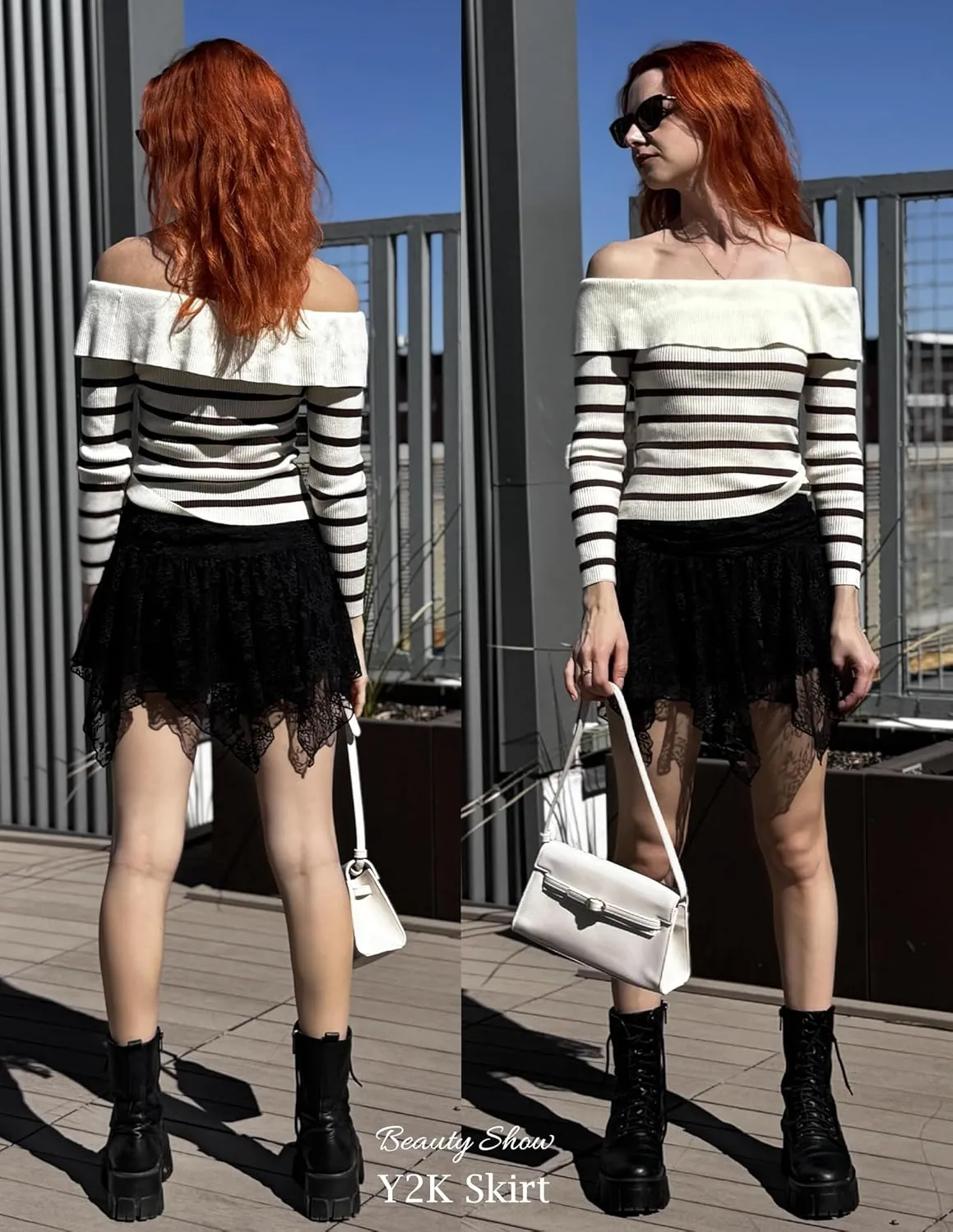 Avidlove Lace Mini Skirts for Women Flowy Skirt Y2k Layered Asymmetrical Short Skirt