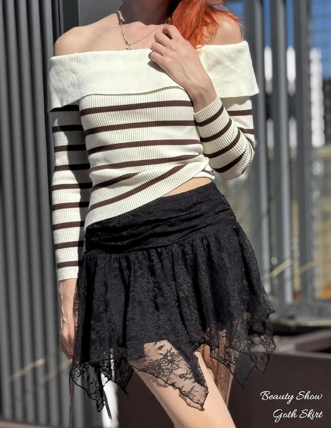 Avidlove Lace Mini Skirts for Women Flowy Skirt Y2k Layered Asymmetrical Short Skirt