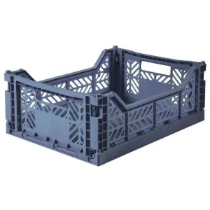 Aykasa Decorative Blue Folding Crate- Medium