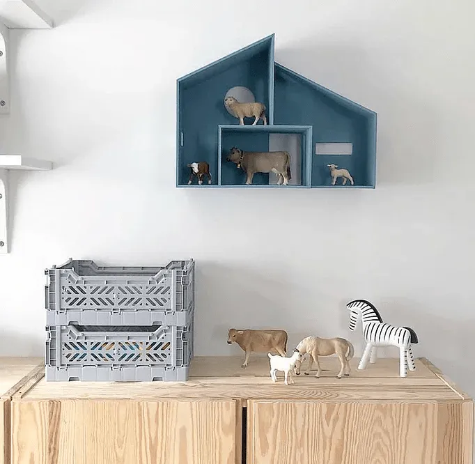 Aykasa Decorative Blue Folding Crate- Medium