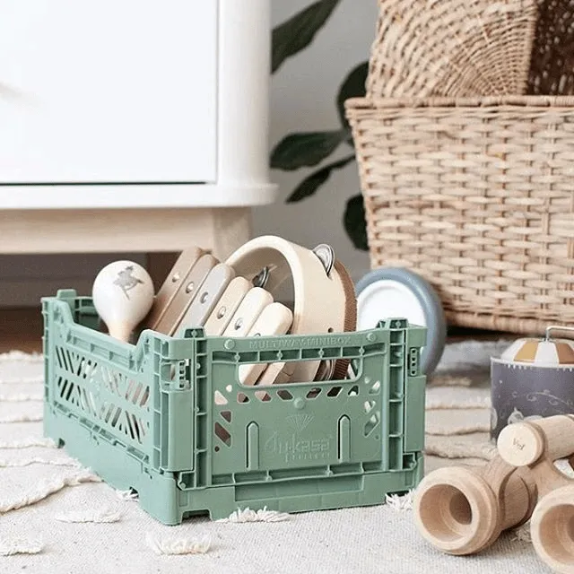 Aykasa Decorative Gray Folding Crate - Mini
