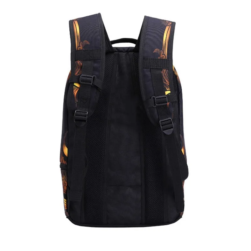 Back To School -  3D Skull Punk Rock Laptop Backpack