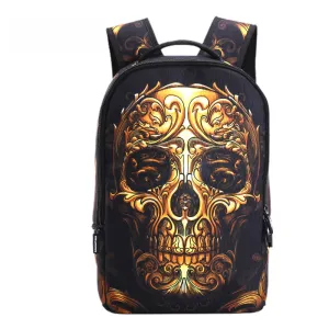 Back To School -  3D Skull Punk Rock Laptop Backpack