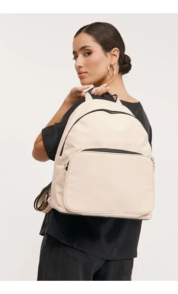 Backpack Nylon Webbing Cream-Black