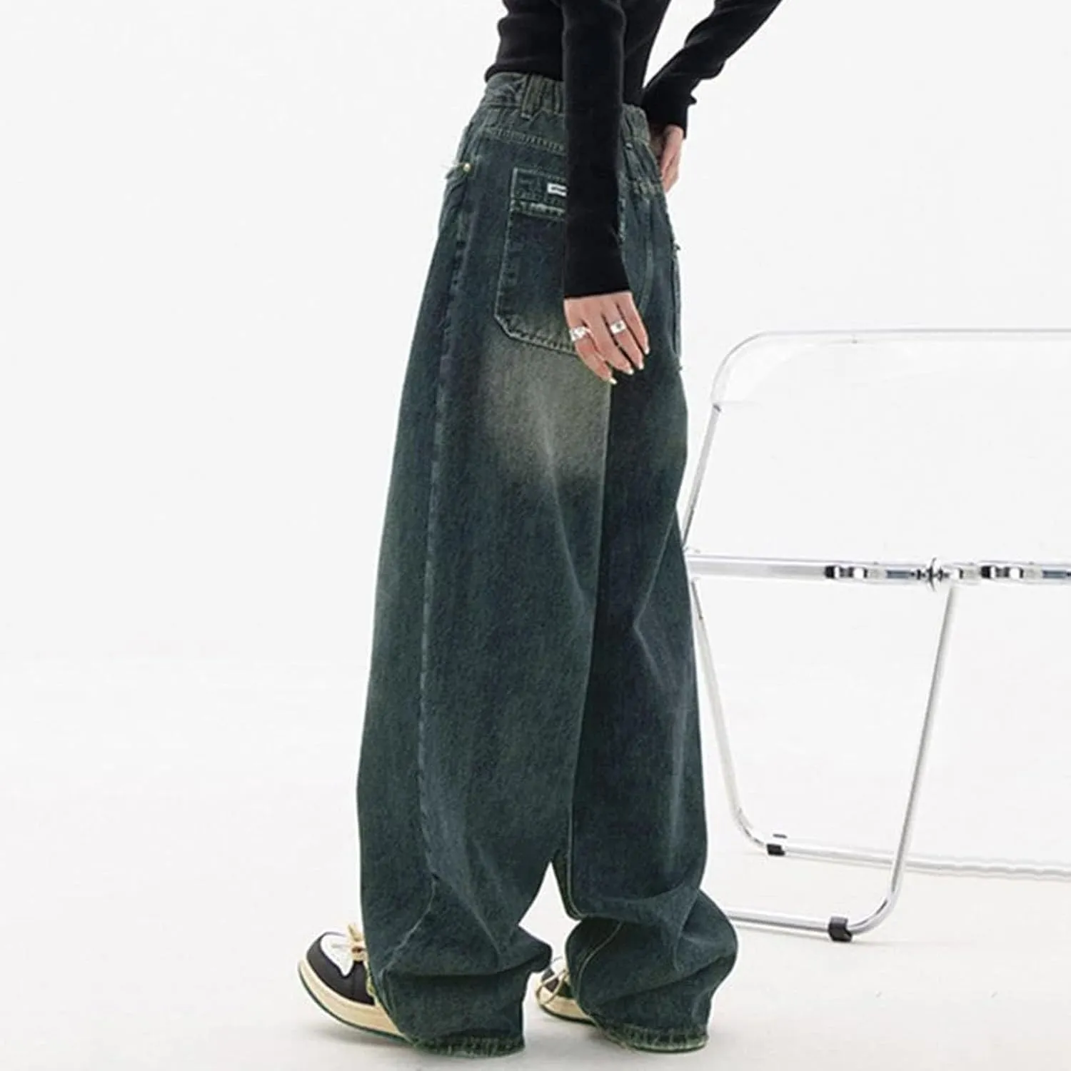 Baggy Jeans for Women Y2K Streetwear Pants Vintage Low Rise Jeans Aesthetic Clothing Teen Girls Hiphop Jeans