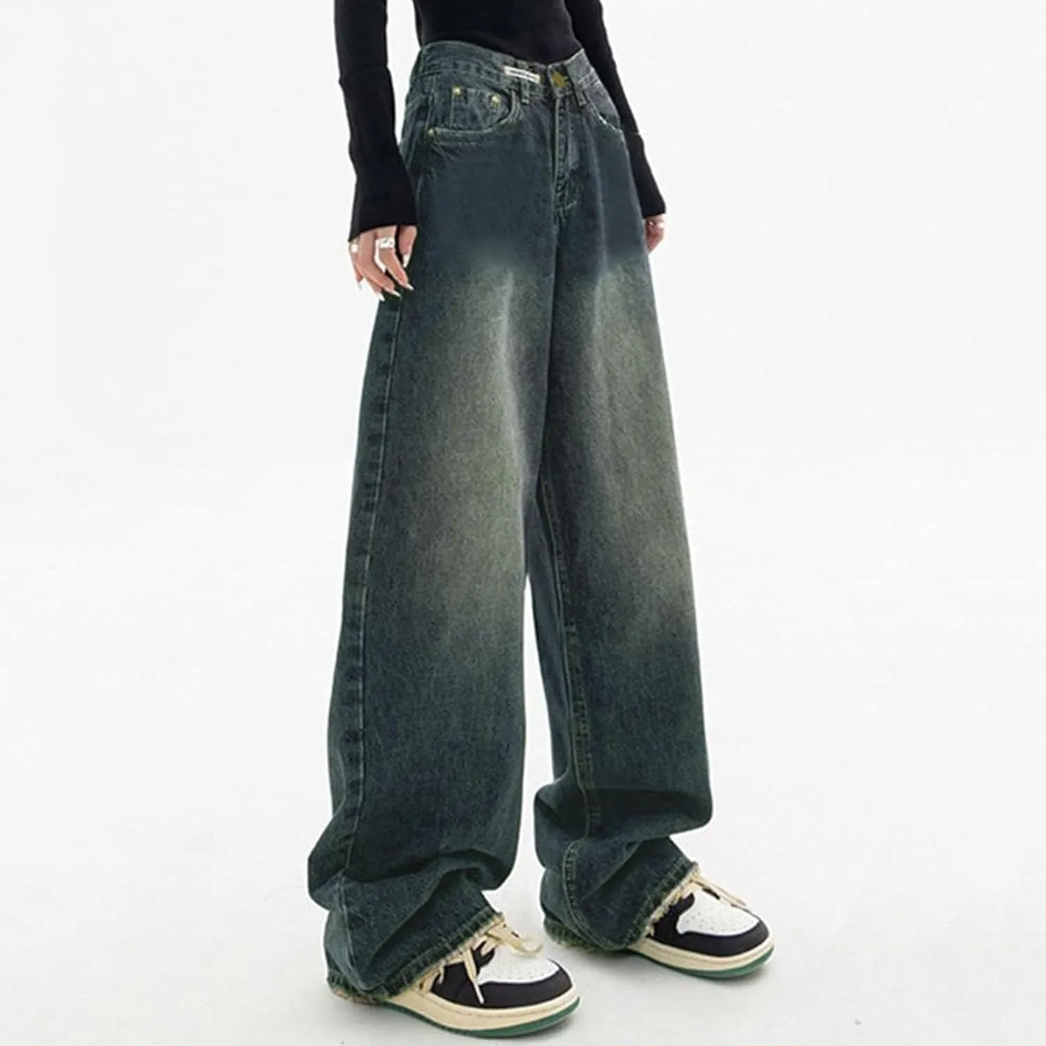 Baggy Jeans for Women Y2K Streetwear Pants Vintage Low Rise Jeans Aesthetic Clothing Teen Girls Hiphop Jeans