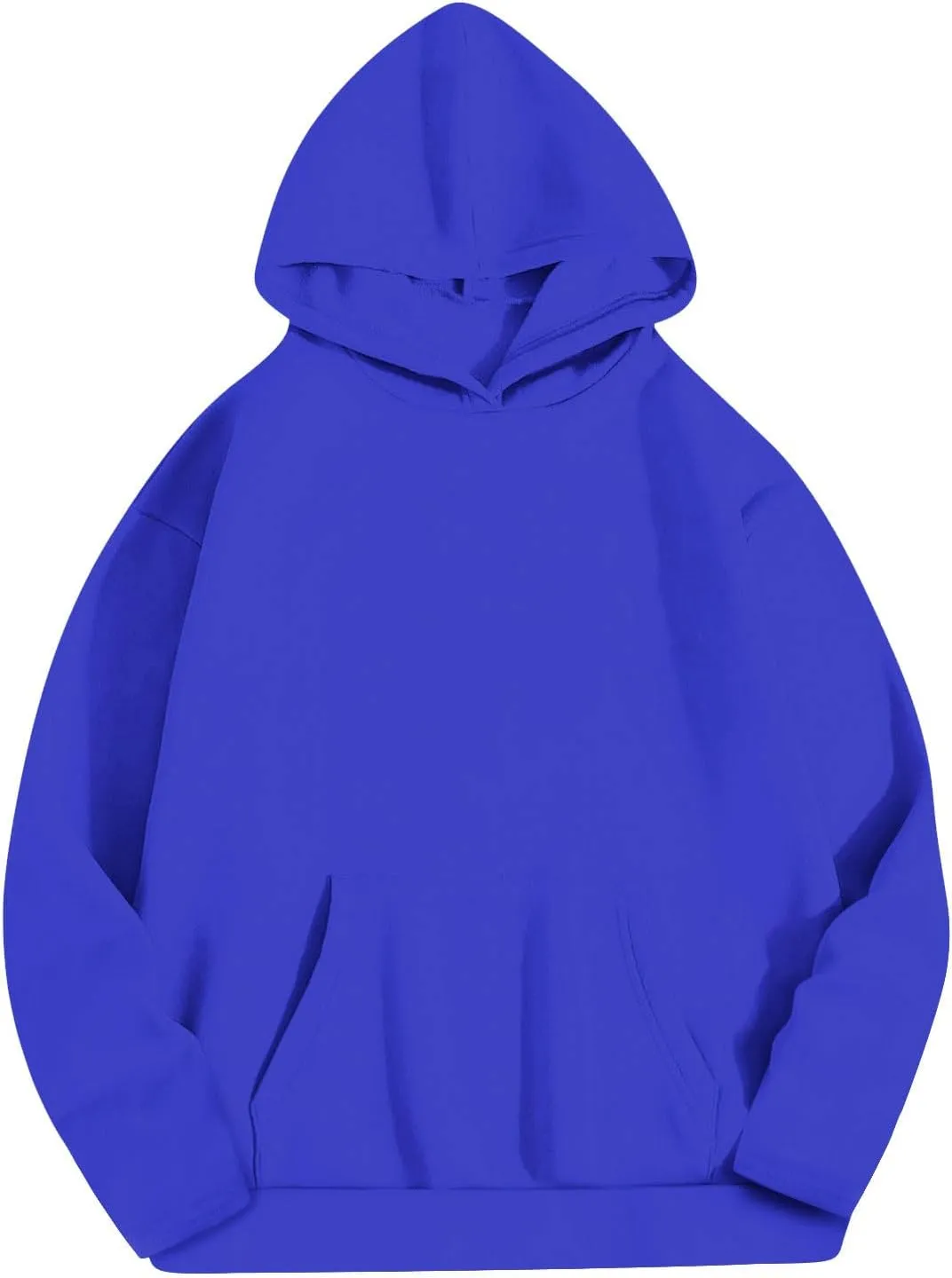 Basic Hoodies For Women Dressy Casual Loose Solid Hooded Sweatshirt With Pockets Fall Fashion Pullover Tops 2024