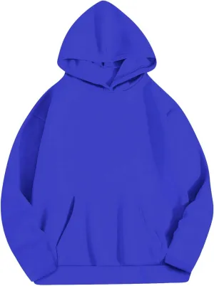 Basic Hoodies For Women Dressy Casual Loose Solid Hooded Sweatshirt With Pockets Fall Fashion Pullover Tops 2024