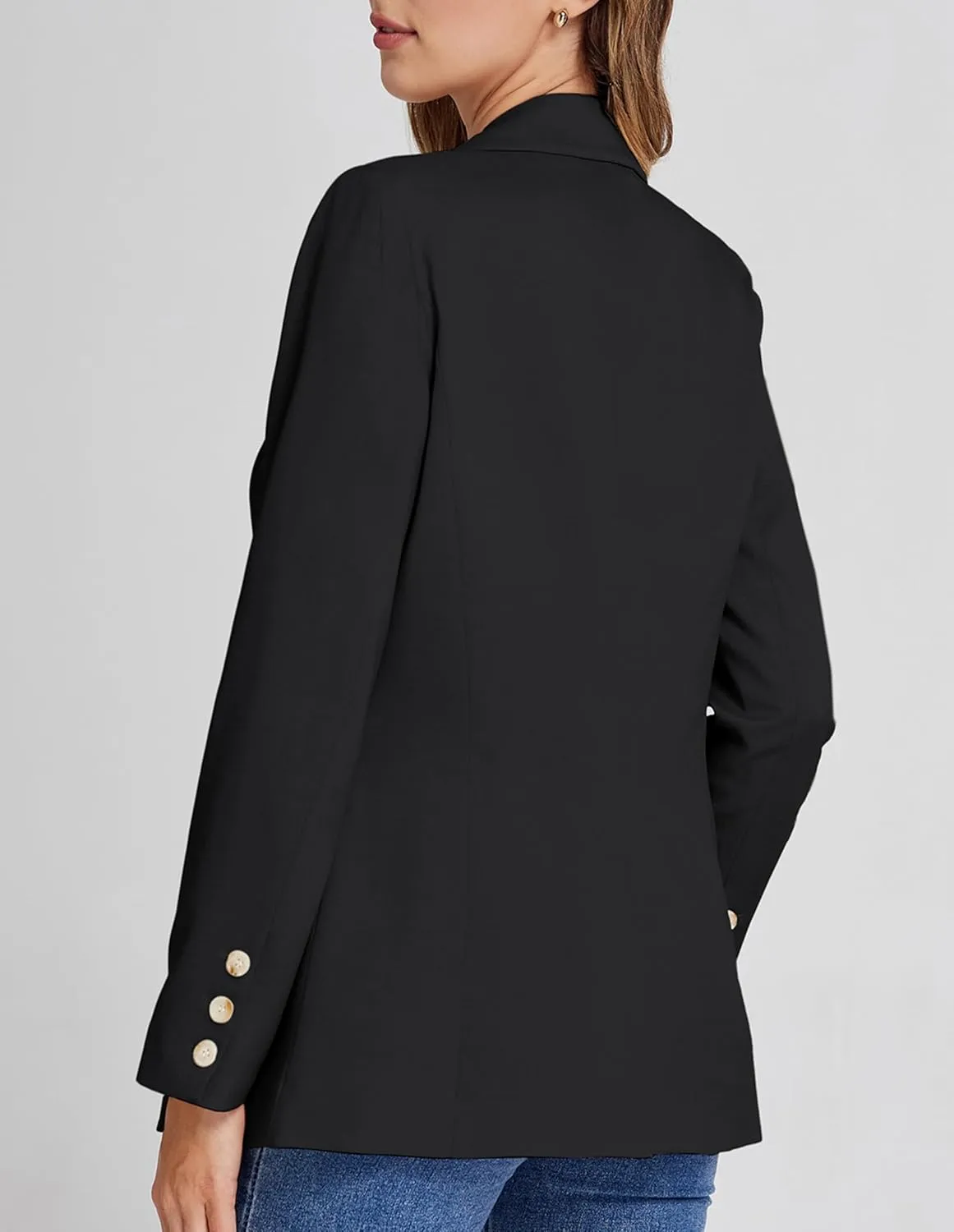 Belle Poque Women Business Casual Blazer Long Sleeve Lapel Button Work Blazer with Pockets