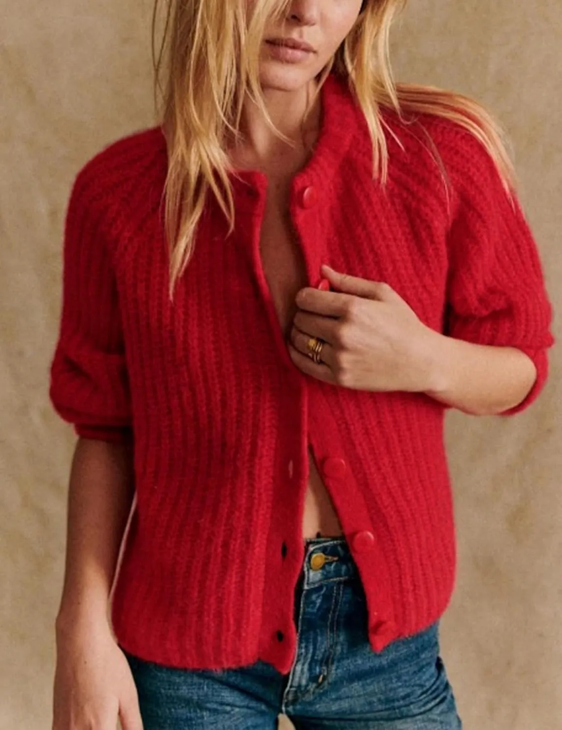 Bianstore Women's Casual Long Sleeve Crewneck Button Down Cardigan Sweater Knit Outwear