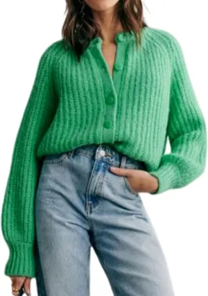 Bianstore Women's Casual Long Sleeve Crewneck Button Down Cardigan Sweater Knit Outwear