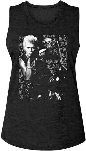 Billy Idol T Shirt Motorcycle Photo Womens Sleeveless Muscle Tank Top 80s Music Womens Summer Tops