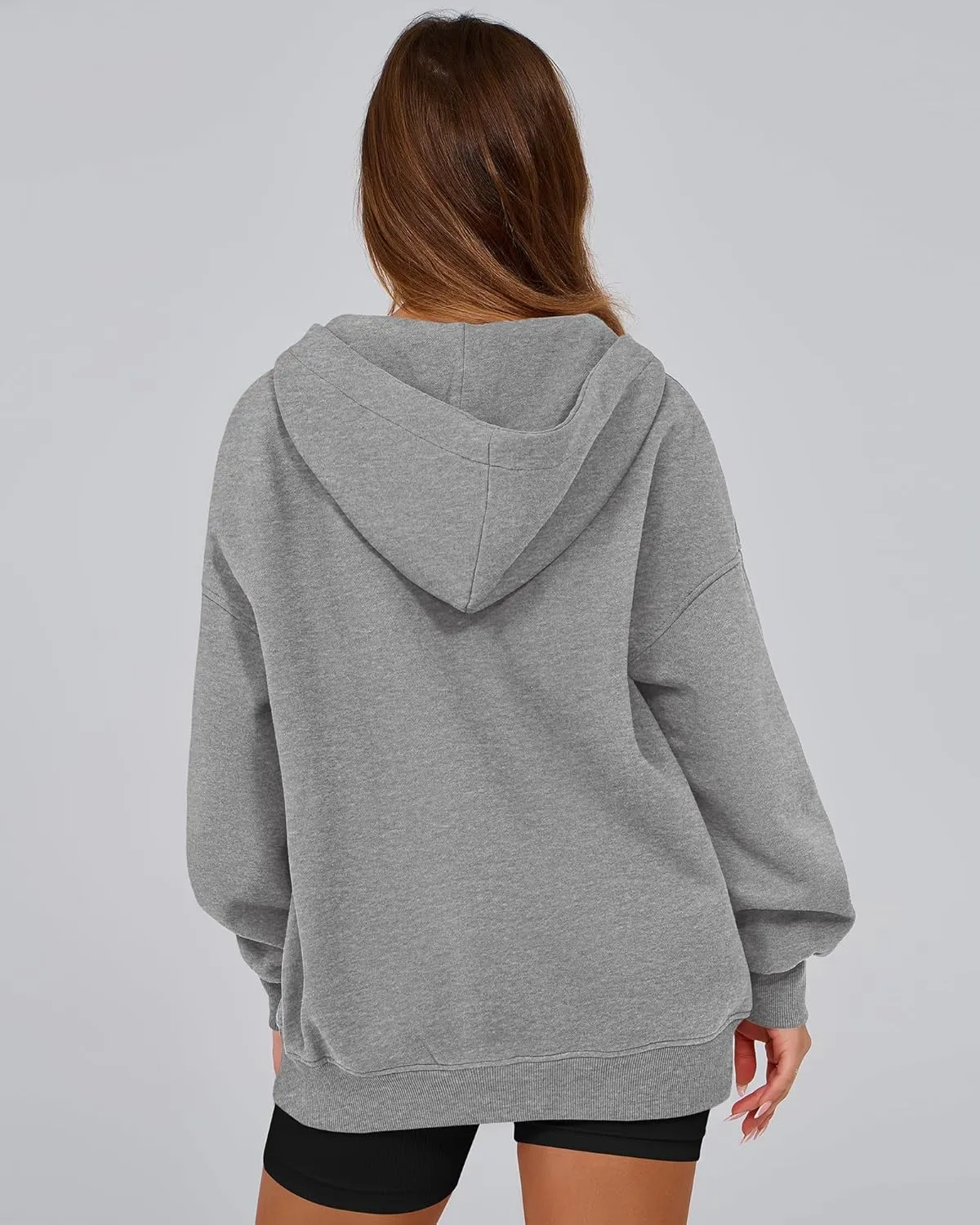 BTFBM Women's Oversized Hoodies Casual Fleece Long Sleeve V Neck Sweatshirts 2025 Trendy Spring Outfits Fall Clothes