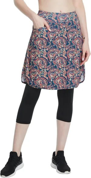 Cityoung Capri with Skirt Attached for Women - Modest Skirt Leggings