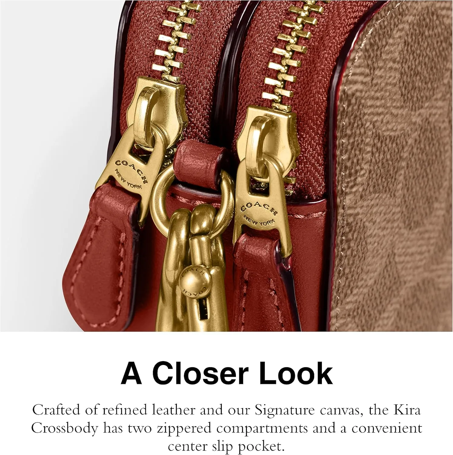Coach Color-Block Coated Canvas Signature Kira Crossbody