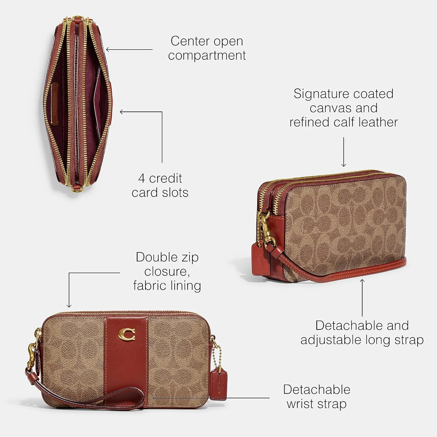 Coach Color-Block Coated Canvas Signature Kira Crossbody