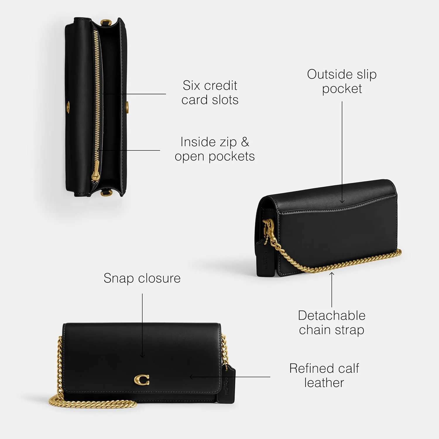 COACH Women's Evie Long Chain Accessory-Travel Wallet