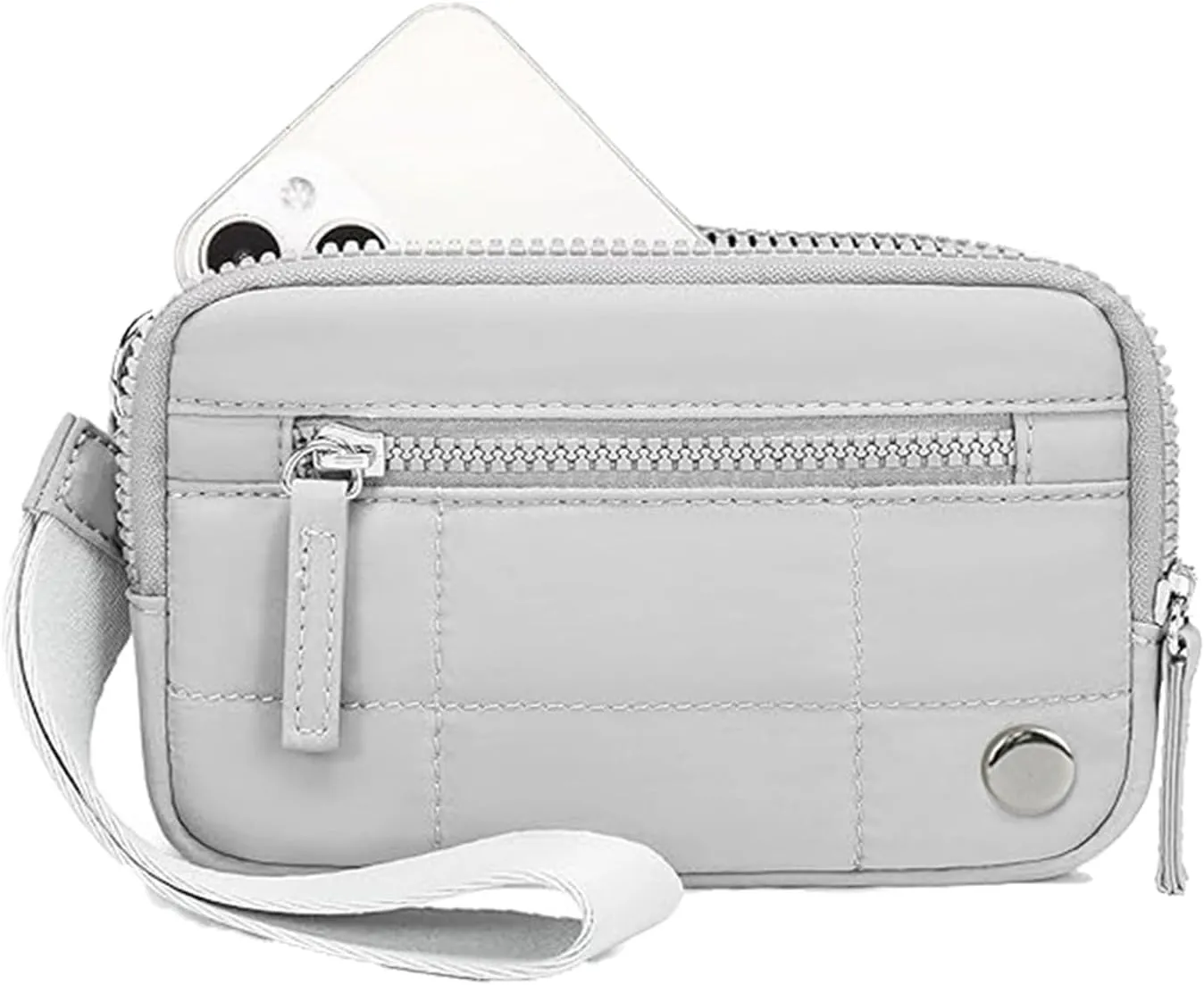 Convely Essential Wristlet, Convely Wristlet, Essential Wristlet for Women Nylon Quilted Wallet with 3 Zipper Purse
