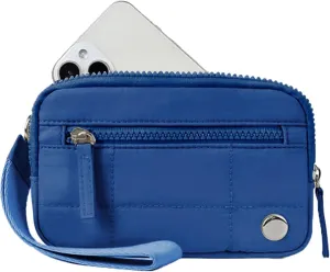 Convely Essential Wristlet, Convely Wristlet, Essential Wristlet for Women Nylon Quilted Wallet with 3 Zipper Purse