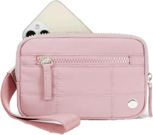 Convely Essential Wristlet, Convely Wristlet, Essential Wristlet for Women Nylon Quilted Wallet with 3 Zipper Purse