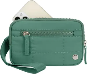 Convely Essential Wristlet, Convely Wristlet, Essential Wristlet for Women Nylon Quilted Wallet with 3 Zipper Purse