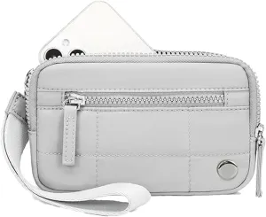 Convely Essential Wristlet, Convely Wristlet, Essential Wristlet for Women Nylon Quilted Wallet with 3 Zipper Purse