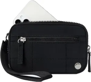 Convely Essential Wristlet, Convely Wristlet, Essential Wristlet for Women Nylon Quilted Wallet with 3 Zipper Purse