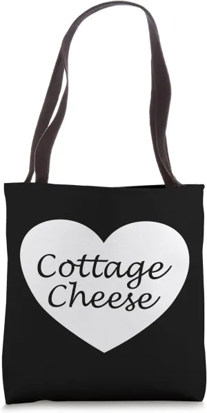 Cottage Cheese Heart Apparel - Unique Cheeses Lover Design Tote Bag