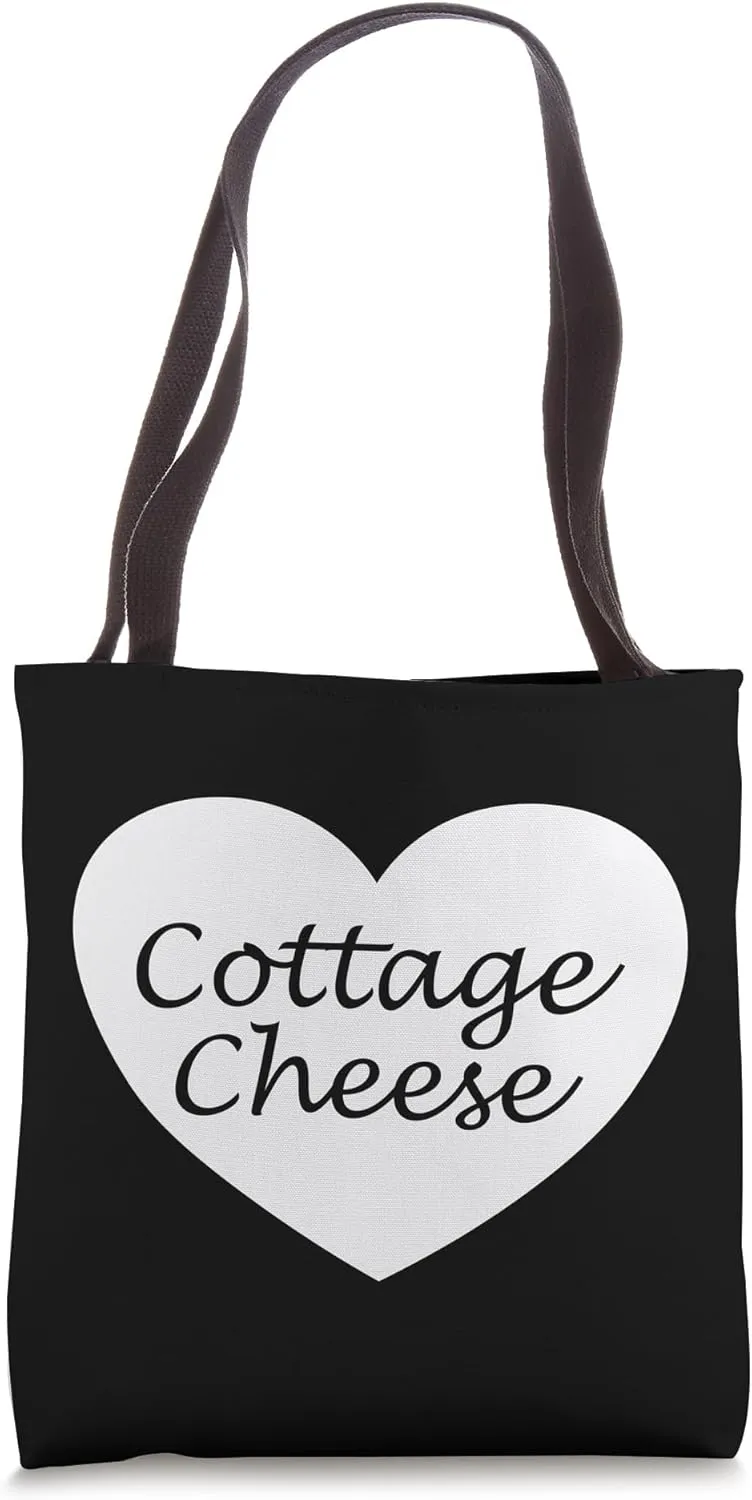 Cottage Cheese Heart Apparel - Unique Cheeses Lover Design Tote Bag
